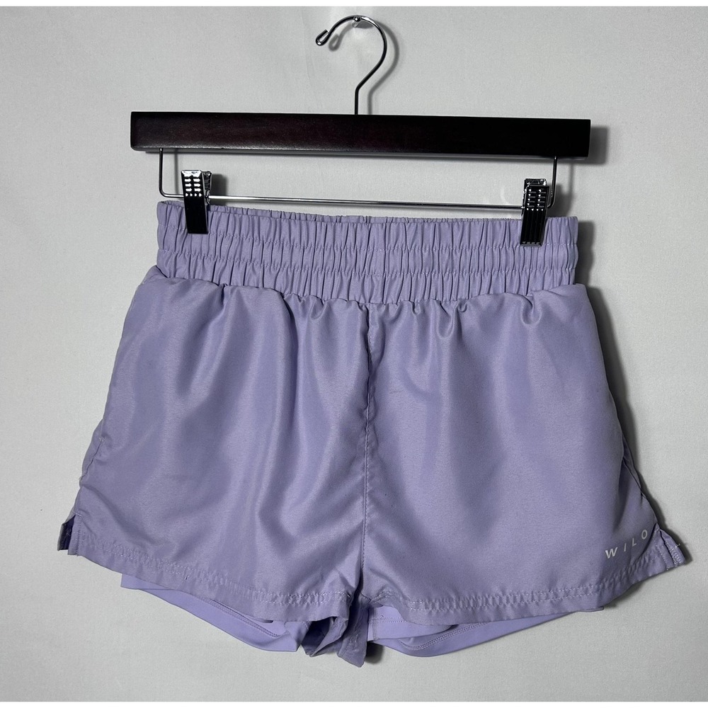 Wilo The Label Shorts Womens S Purple Lined Running Athletic Drawstring 2 in 1